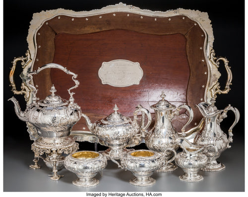 An Eight-Piece Howard &amp; Co. Silver Tea and Coffee Presentation Service Gifted to Emily Vanderbilt Sloane, New York