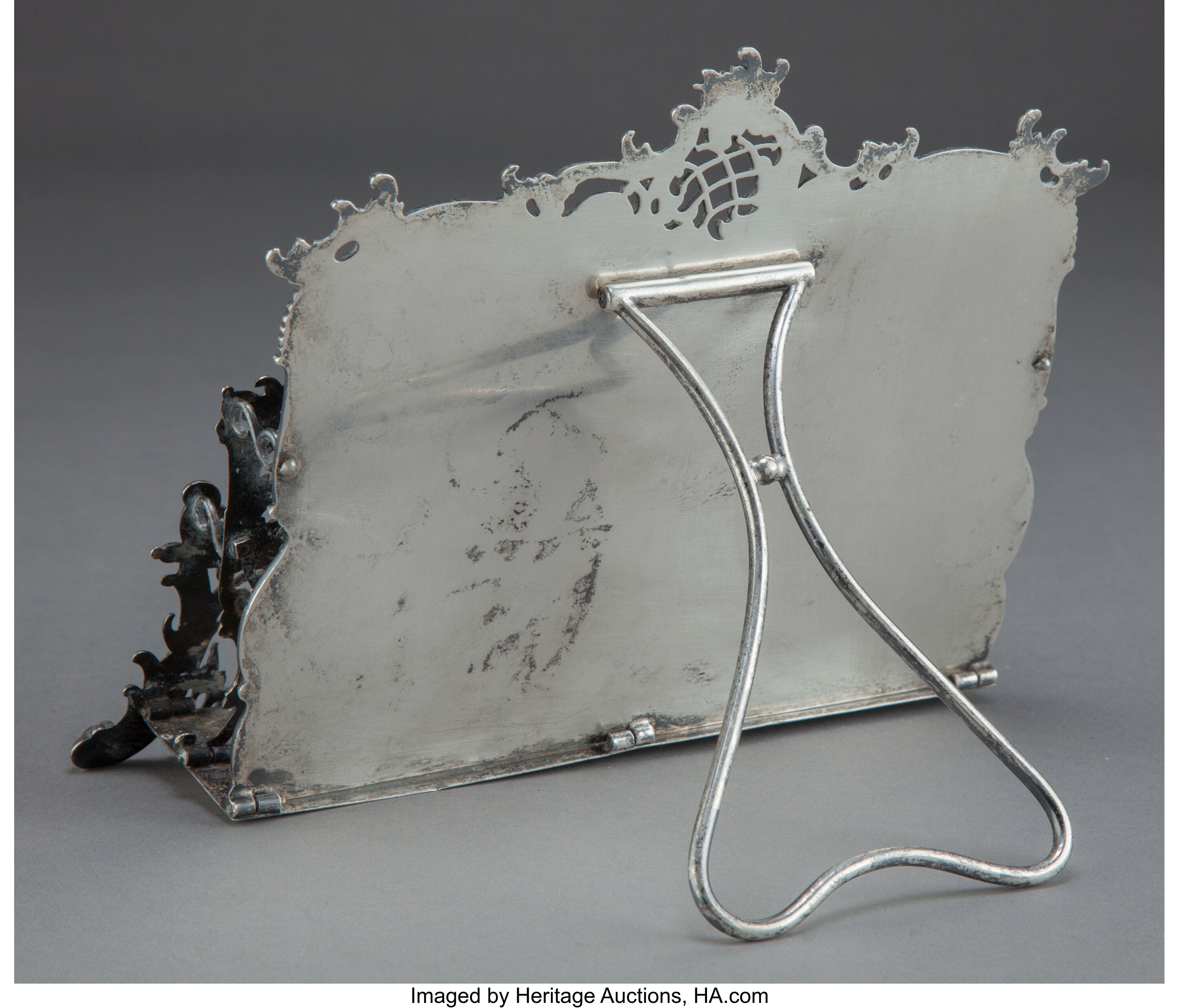 A HOWARD STERLING CO. SILVER LETTER RACK. Howard Sterling Co., Providence, Rhode Island, circa 1900